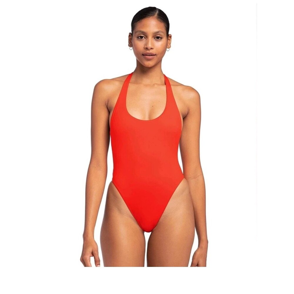 Vitamin A Red Low Back One Piece Swimsuit Made in USA NWT